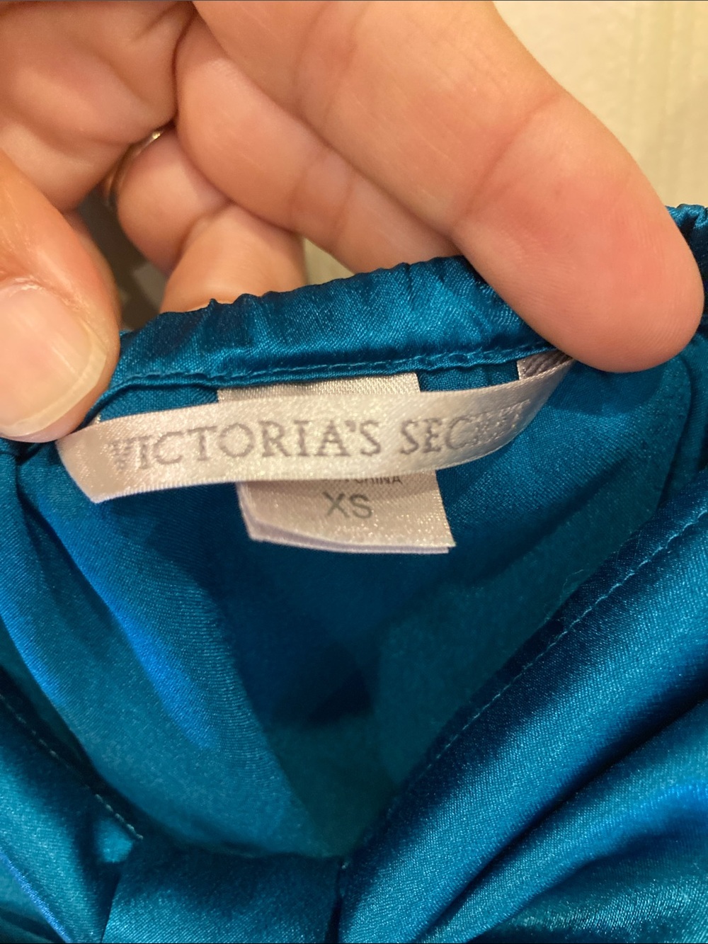 Victoria's Secret Teal Satin Slip Dress - Picture 2 of 9